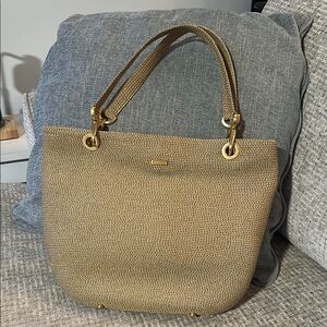 Eric Javits Tan Tote with Gold Accent